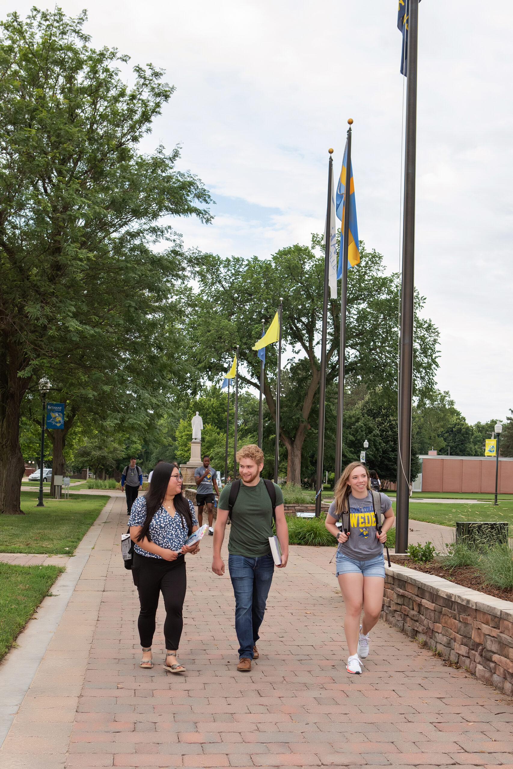 students walking at Bethany College campus